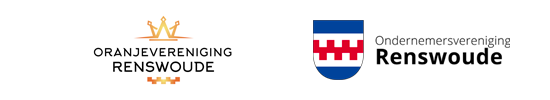 Logo's Ondernemersvereniging Renswoude en Oranjevereniging Renswoude IJsbaan 2024